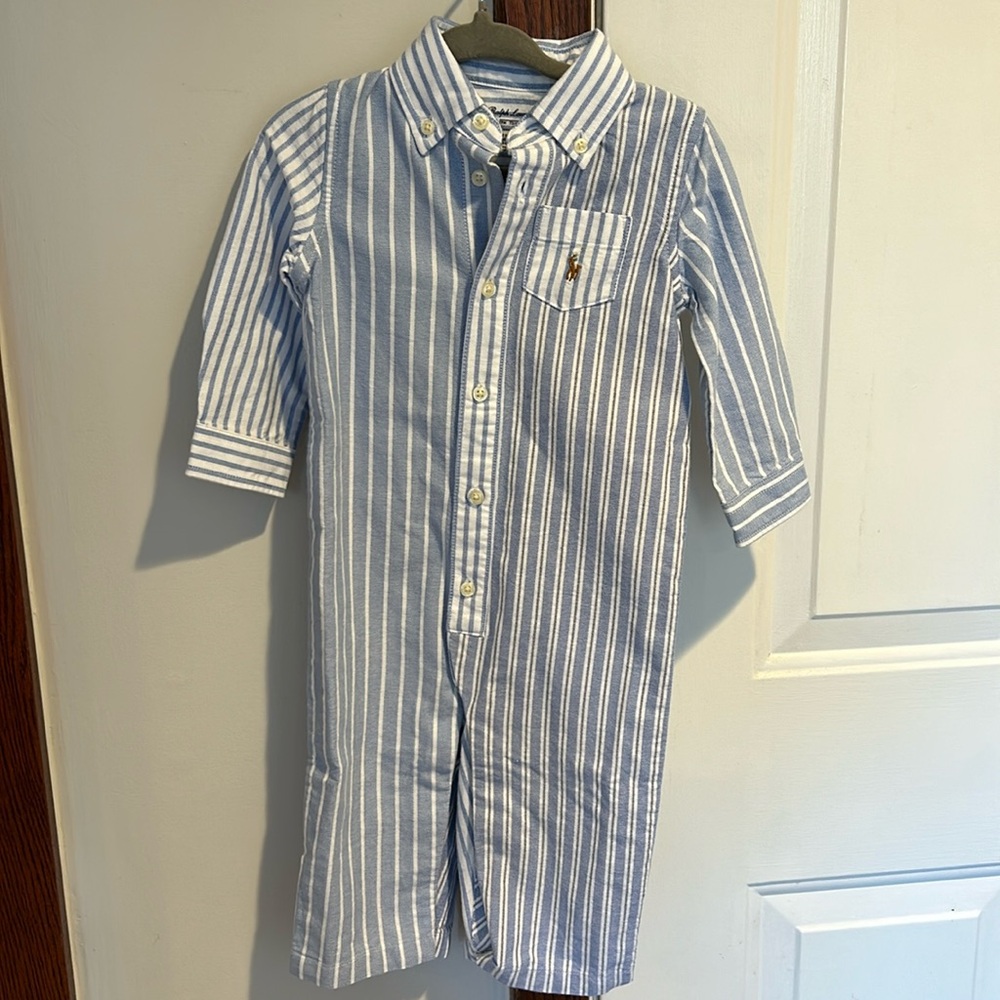 Ralph Lauren Striped Cotton Oxford Fun Coverall